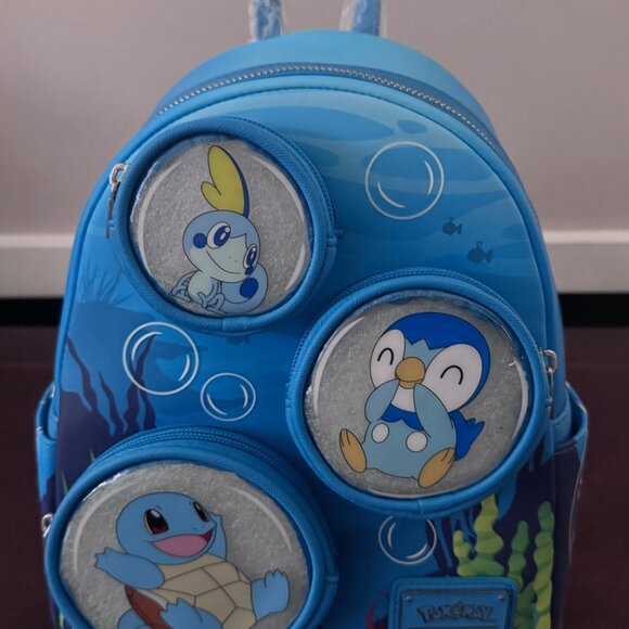 Loungefly Blue Water Type Pokemon Squirtle Mini Backpack - Picture 5 of 10